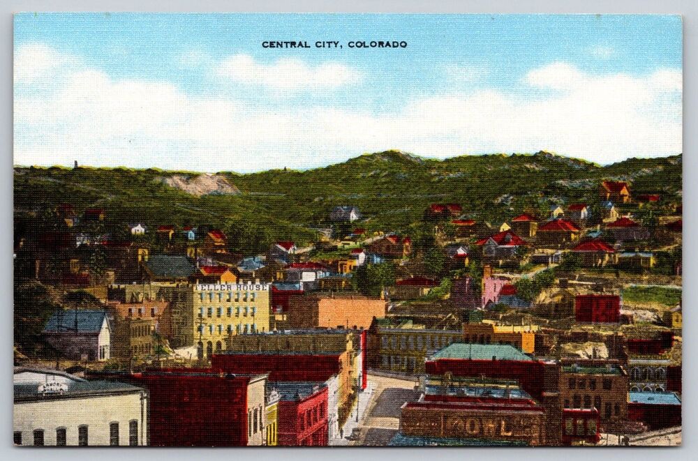 Vintage Central City Colorado Postcard Teller House Landscape E.C. Kropp 9416